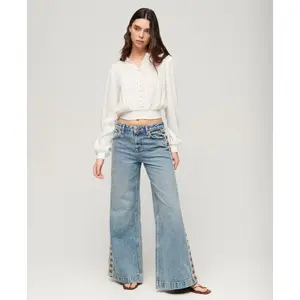 Wide flared women's jeans Superdry Boho image-2