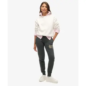 Pantalones de treino slim para mulher Superdry Luxe Metallic Logo image-1