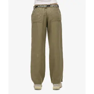 Pantalón de mujer con cordón de ajuste en lino Superdry image-2