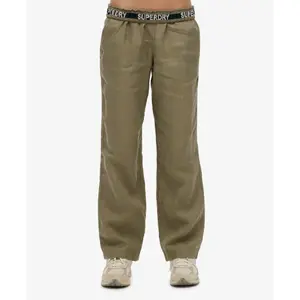 Pantalón de mujer con cordón de ajuste en lino Superdry image-4