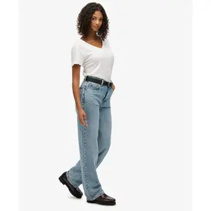 Jeans de cintura alta de algodón orgánico para mujer Superdry image-2