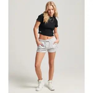Pantalón Pantalón corto de jersey bordado para mujer Superdry Vintage Logo image-1