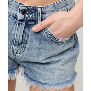 Calções de ganga de cintura alta para mulher Superdry image-3