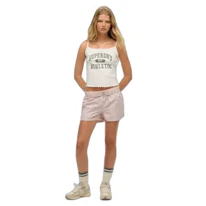 Randig shorts i ekologisk bomull dam Superdry image-1