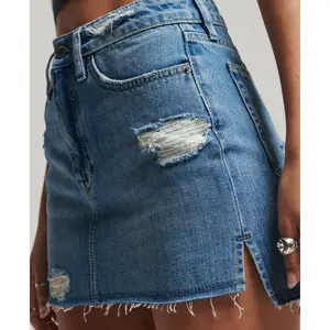 Mini-nederdel i denim til kvinder Superdry Vintage image-2