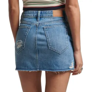 Mini-nederdel i denim til kvinder Superdry Vintage image-1