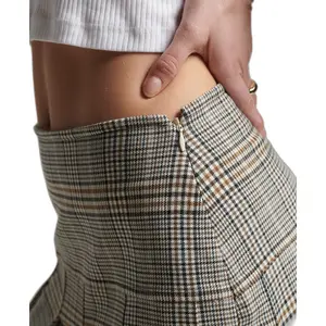 Pleated mini skirt in tweed Superdry Vintage image-1
