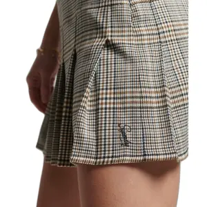 Pleated mini skirt in tweed Superdry Vintage image-2