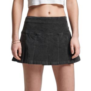 Pleated mini skirt velvet woman Superdry Vintage image-1