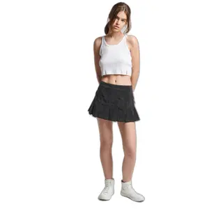 Pleated mini skirt velvet woman Superdry Vintage image-0