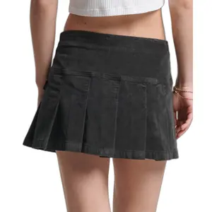 Pleated mini skirt velvet woman Superdry Vintage image-2