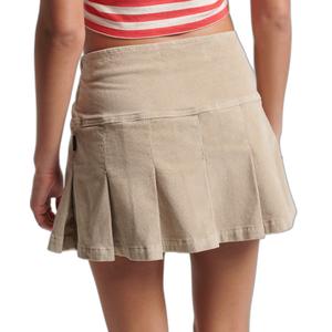 Pleated mini skirt in velvet for women Superdry Vintage image-2