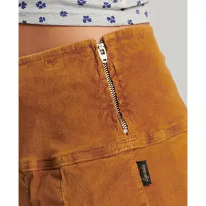Pleated corduroy mini skirt for women Superdry Vintage image-3