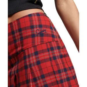 Pleated mini skirt with checkered woman Superdry image-3
