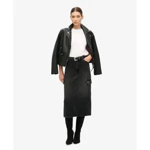 Saia de jeans midi com bolso cargo para mulher Superdry image-1