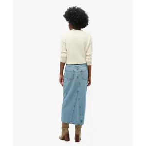 Dames denim rok met lange split Superdry image-3