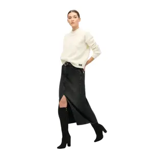 Dames denim rok met lange split Superdry image-5