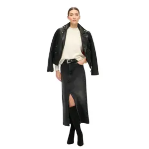 Dames denim rok met lange split Superdry image-1