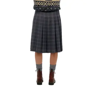 Plisseret midikjole i ternet til kvinder Superdry image-4