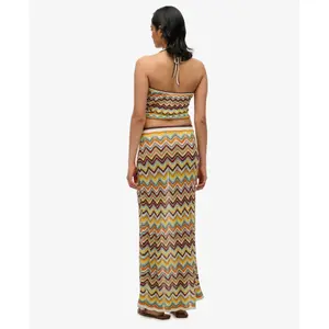 Falda larga de punto zigzag mujer Superdry image-3