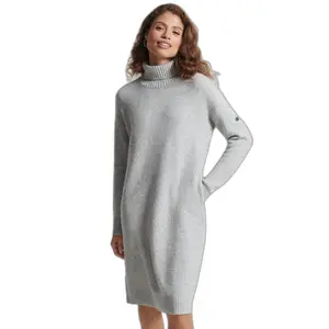 Vestido de punto con cuello falso para mujer Superdry Studios image-0