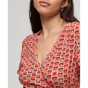 Vestido de embrulho feminino Superdry Vintage image-3