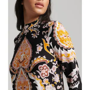 Vestido curto estampado de manga comprida para mulher Superdry image-5