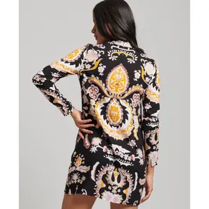 Vestido curto estampado de manga comprida para mulher Superdry image-4