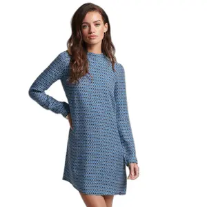 Vestido curto estampado de manga comprida feminino Superdry image-1