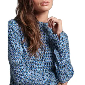 Vestido curto estampado de manga comprida feminino Superdry image-3