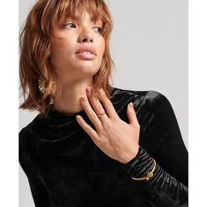 Vestido curto de veludo de manga comprida para mulher Superdry image-5