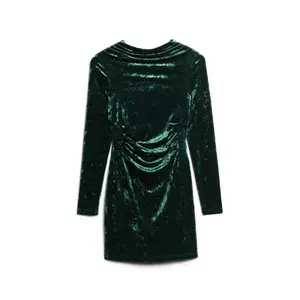 Vestido curto de veludo de manga comprida para mulher Superdry image-0