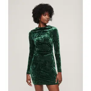 Vestido curto de veludo de manga comprida para mulher Superdry image-2