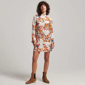 Vestido corto de mujer con mangas largas Superdry image-1