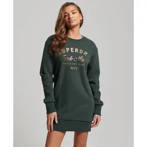 Robe sweat en jersey à logo métallisé femme Superdry Luxe image-2