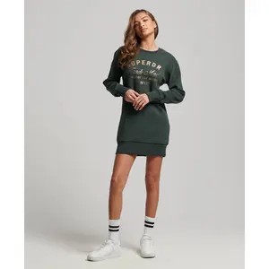 Robe sweat en jersey à logo métallisé femme Superdry Luxe image-1