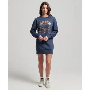 Robe sweat en jersey à logo métallisé femme Superdry Luxe image-1