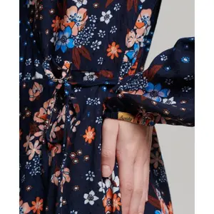Women's short printed wrap dress Superdry image-4