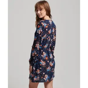 Women's short printed wrap dress Superdry image-3