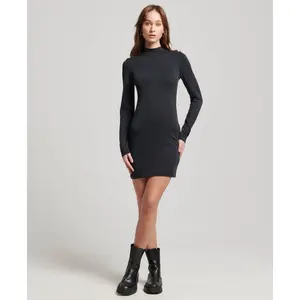 Women's short jersey sweater dress with funnel neck Superdry image-1