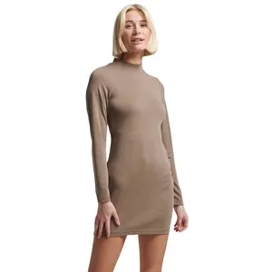 Short jersey dress with funnel neck for women Superdry image-0