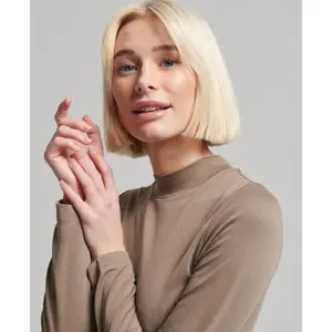 Short jersey dress with funnel neck for women Superdry image-3