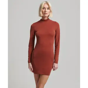 Women's short jersey sweater dress with funnel neck Superdry image-2