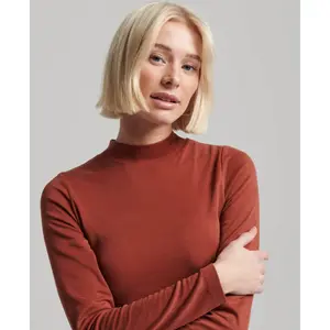 Women's short jersey sweater dress with funnel neck Superdry image-4