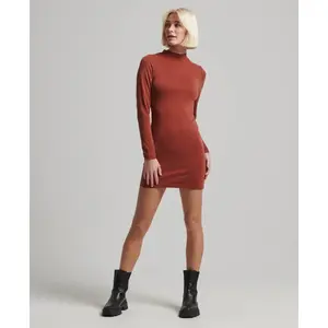 Women's short jersey sweater dress with funnel neck Superdry image-1