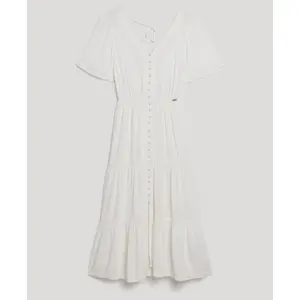 Vestito donna ricamato con volant di lunghezza midi Superdry image-1