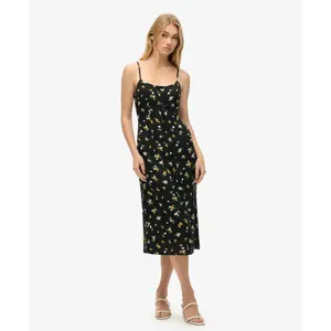 Vestido caraco midi con botones estampado para mujer Superdry image-1