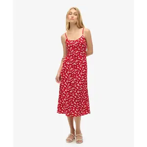 Vestido caraco midi con botones estampado para mujer Superdry image-1