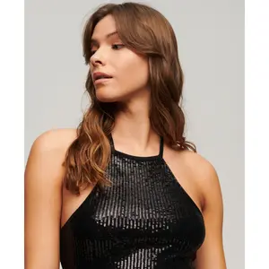 Sequin mid-length dress with swimmer back for women Superdry image-5