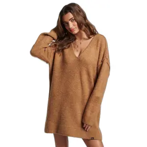 Women's v-neck knit sweater dress Superdry image-0
